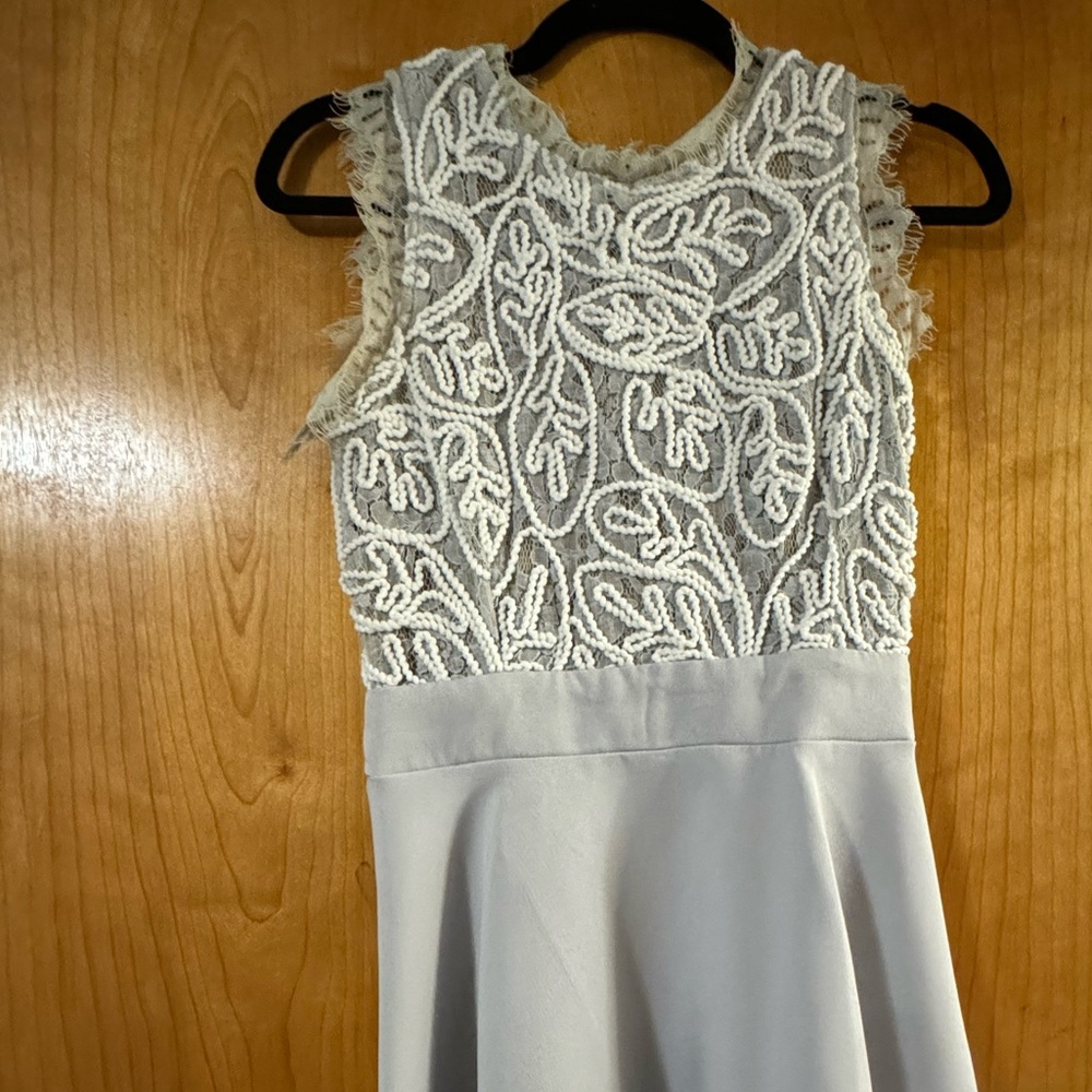 Elegant Gray Lace Dress
